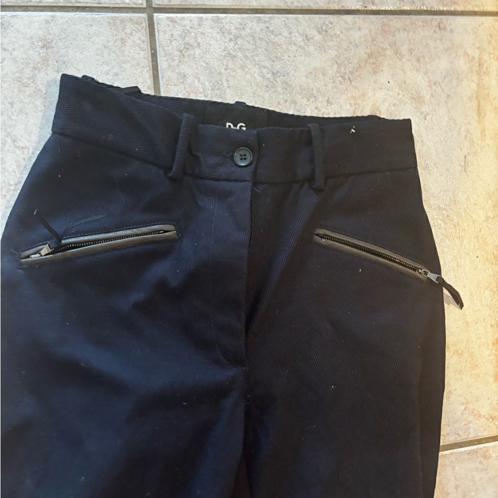D&G Dolce & Gabbana Leather Trim Riding Pants dress suit bottoms y2k trousers